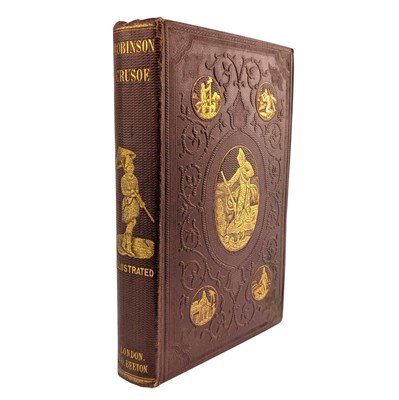 Lot 112 - DEFOE, DANIEL. 1864 THE ADVENTURES OF ROBINSON CRUSOE VICTORIAN ED ILLUSTRATED IN COLOUR