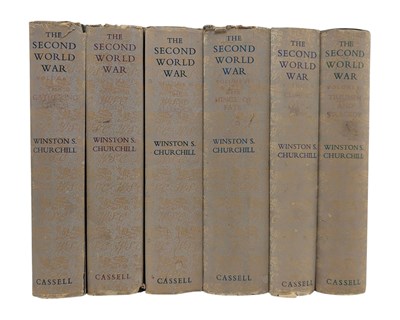 Lot 169 - CHURCHILL, WINSTON. 1948-1954 THE SECOND WORLD WAR 6 VOLUMES FIRST EDITIONS IN DUST WRAPPERS