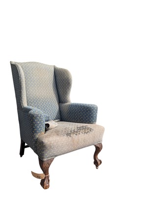 Lot 665a - 19TH CENTURY VICTORIAN QUEEN ANNE WINGBACK ARMCHAIR