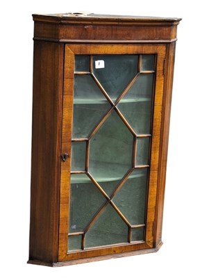 Lot 774a - GEORGE III MAHOGANY HANGING CORNER CORNER CABINET