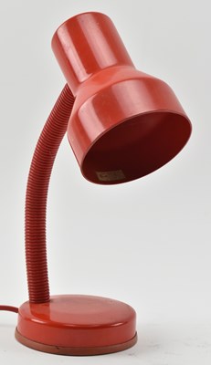 Lot 446 - THREE VINTAGE MID CENTURY RED GOOSENECK LAMPS
