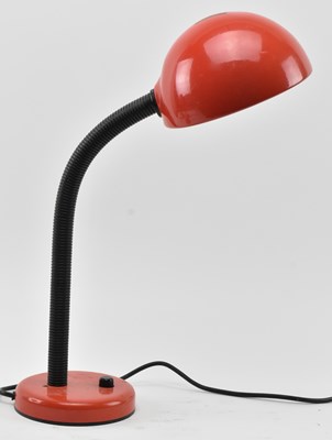 Lot 446 - THREE VINTAGE MID CENTURY RED GOOSENECK LAMPS