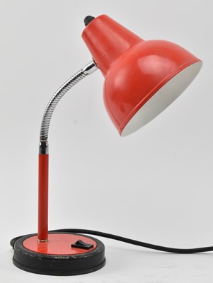 Lot 446 - THREE VINTAGE MID CENTURY RED GOOSENECK LAMPS