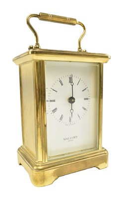 Lot 108 - MALLORY OF BATH - MODERN BRASS CASED CARRIAGE CLOCK