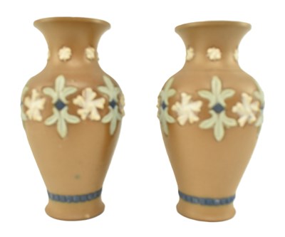 Lot 32 - ROYAL DOULTON LAMBETH - PAIR OF EARTHENWARE VASES