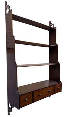 Lot 313 - 19TH CENTURY VICTORIAN MAHOGANY WATERFALL BOOKCASE HANGING SHELF