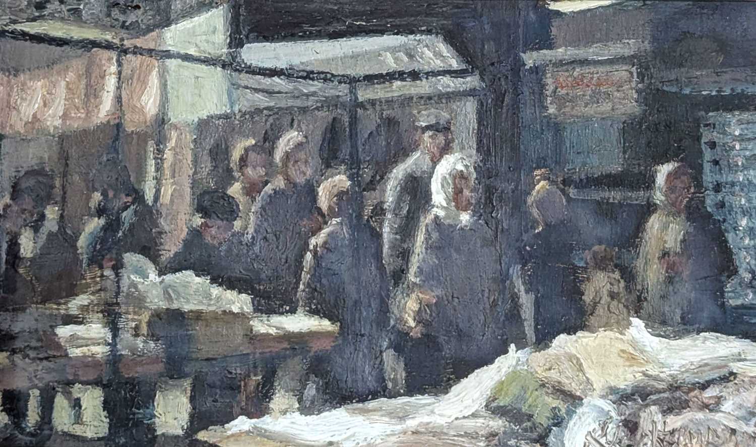 Lot 110 - ROGER HAMPSON (BRITISH, 1925-1996) - ACCRINGTON MARKET