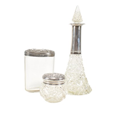 Lot 158 - EDWARD VII & LATER CUT GLASS & HALLMARKED SILVER ITEMS