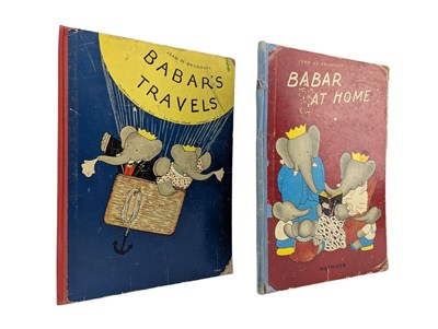 Lot 167 - DE BRUNHOFF, JEAN. FIRST EDITION BABAR AT HOME & SECOND EDITION BABAR'S TRAVELS
