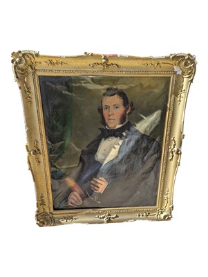 Lot 796a - 19TH CENTURY OIL ON CANVAS PORTRAIT STUDY PAINTING OF GENTLEMAN