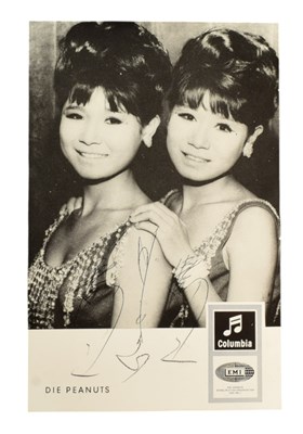 Lot 178 - MUSIC - THE PEANUTS (1960S JAPANESE VOCAL GROUP) - SIGNED PHOTO