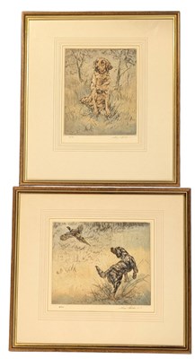 Lot 86 - HENRY WILKINSON (1921-2011) - TWO SIGNED LIMITED EDITION COLOUR HUNTING DOGS ETCHINGS