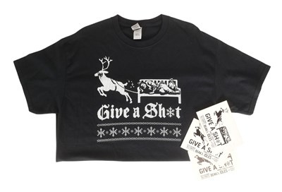 Lot 115 - BANKSY - "GIVE A SH*T" T-SHIRT PLUS RAFFLE TICKETS