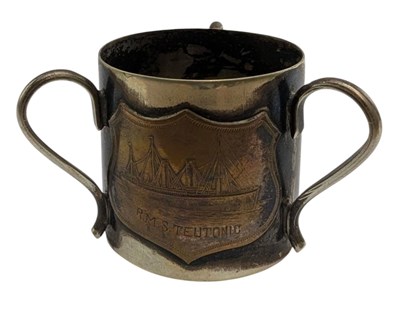 Lot 62 - WHITE STAR LINE INTEREST - RMS TEUTONIC CRESTED THREE HANDLED LOVING CUP