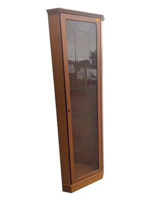 Lot 562 - G-PLAN FURNITURE- MODERN TEAK GLAZED CORNER DISPLAY CABINET