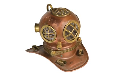 Lot 243 - ORNAMENTAL COPPER & BRASS DIVERS HELMET