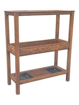Lot 776a - EARLY 20TH CENTURY CARVED OAK HALL STICK / UMBRELLA STAND