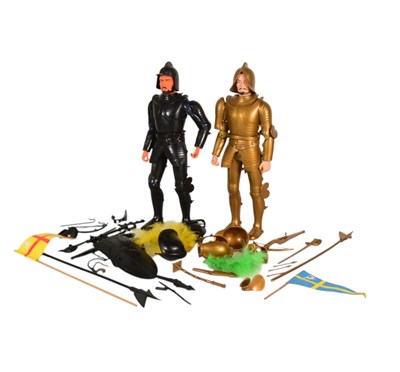 Lot 502 - TWO VINTAGE MARX NOBLE KNIGHT SERIES ACTION FIGURES