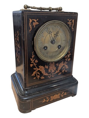 Lot 202 - FRENCH EARLY 20TH CENTURY CARRIAGE STYLE MANTEL CLOCK