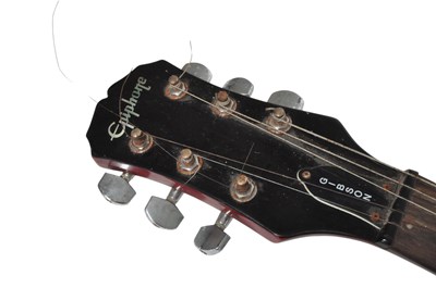 Lot 400 - EPIPHONE LEFT HANDED ELECTRIC GUITAR IN SUNBURST RED