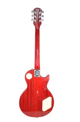 Lot 400 - EPIPHONE LEFT HANDED ELECTRIC GUITAR IN SUNBURST RED