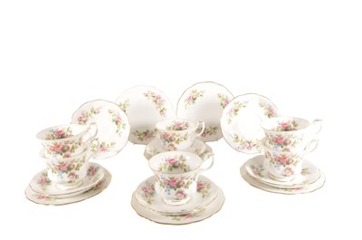 Lot 24 - ROYAL ALBERT - 20TH CENTURY BONE CHINA MOSS ROSE PART TEA SERVICE