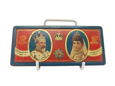 Lot 165 - ROWNTREES CHOCOLATE - EDWARDIAN COMMEMORATIVE TIN WITH CHOCOLATE CONTENTS