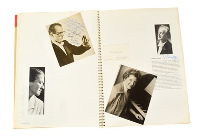Lot 163 - MUSICIANS - LARGE ALBUM OF MID-CENTURY MUSICIAN AUTOGRAPHS
