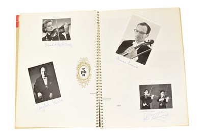 Lot 163 - MUSICIANS - LARGE ALBUM OF MID-CENTURY MUSICIAN AUTOGRAPHS