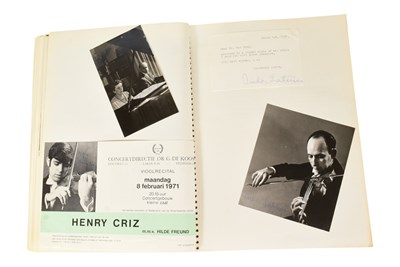 Lot 163 - MUSICIANS - LARGE ALBUM OF MID-CENTURY MUSICIAN AUTOGRAPHS