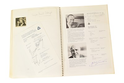 Lot 163 - MUSICIANS - LARGE ALBUM OF MID-CENTURY MUSICIAN AUTOGRAPHS