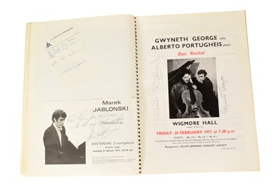 Lot 163 - MUSICIANS - LARGE ALBUM OF MID-CENTURY MUSICIAN AUTOGRAPHS