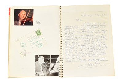Lot 163 - MUSICIANS - LARGE ALBUM OF MID-CENTURY MUSICIAN AUTOGRAPHS