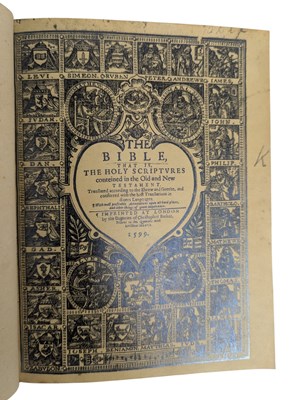 Lot 2 - ENGLISH BIBLES. 1599 THE BIBLE CHRISTOPHER BARKER ED GENEVA BIBLE RECENT SMART CALF BINDING