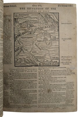 Lot 2 - ENGLISH BIBLES. 1599 THE BIBLE CHRISTOPHER BARKER ED GENEVA BIBLE RECENT SMART CALF BINDING