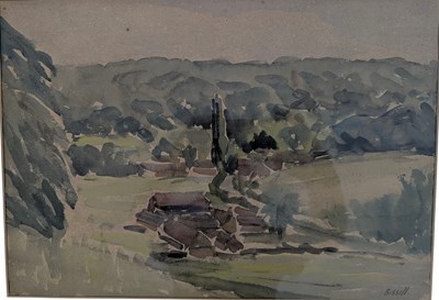 Lot 57 - GEORGE BISSELL (1896-1973) - WATERCOLOUR ON PAPER LANDSCAPE