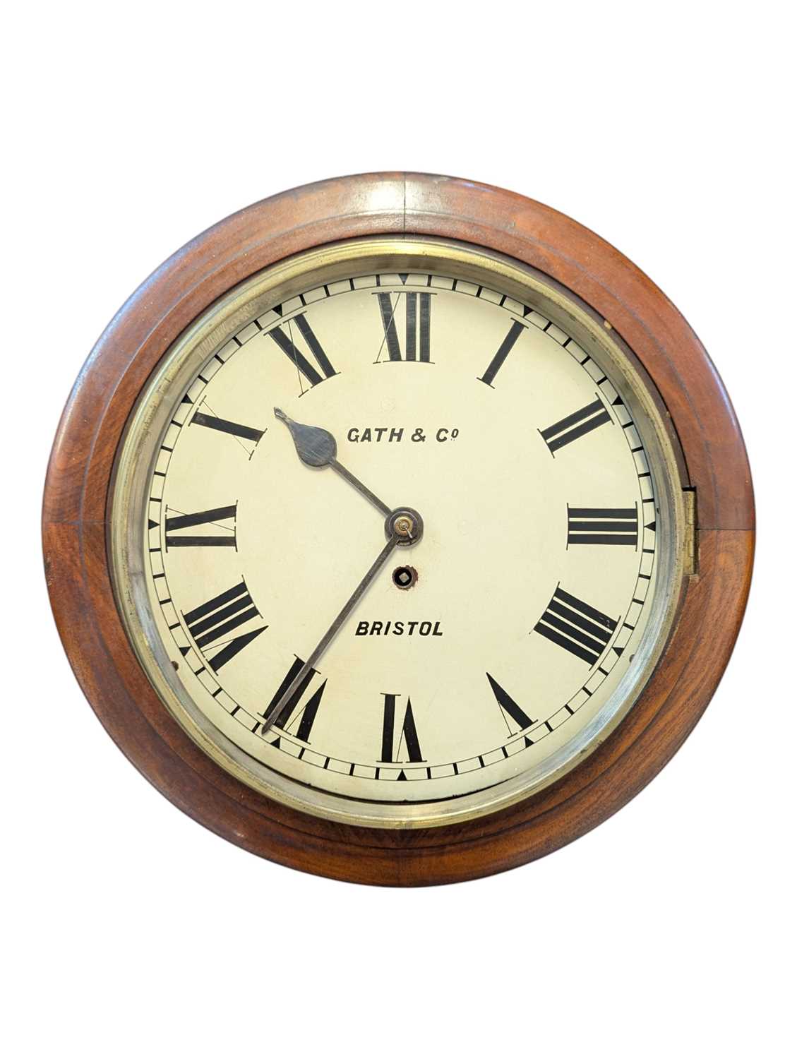 Lot 564 - THOMAS GATH & CO - LATE 19TH CENTURY BRISTOL FACTORY / STATION CLOCK