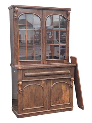 Lot 858 - VICTORIAN 19TH CENTURY MAHOGANY LIBRARY BOOKCASE CABINET