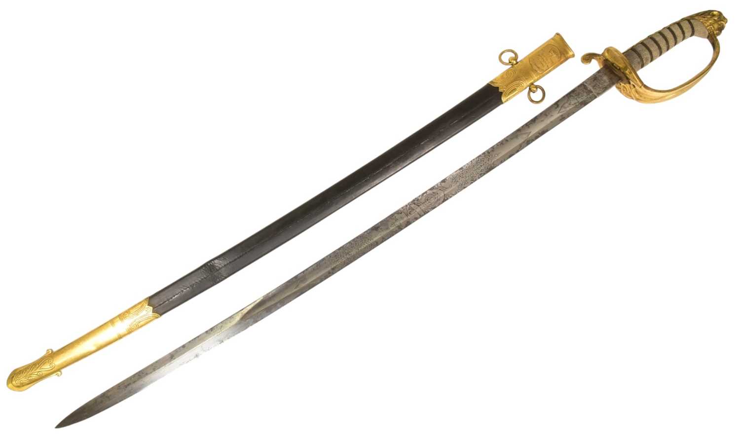 Lot 260 - EARLY 19TH CENTURY BRITISH 1827 PATTERN NAVAL SWORD