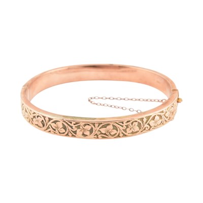 Lot 114 - VICTORIAN HALLMARKED 9CT GOLD BANGLE