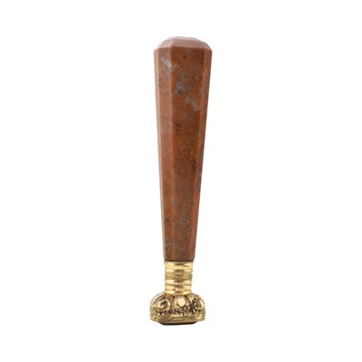 Lot 268 - 19TH CENTURY AGATE DESK WAX SEAL STAMP