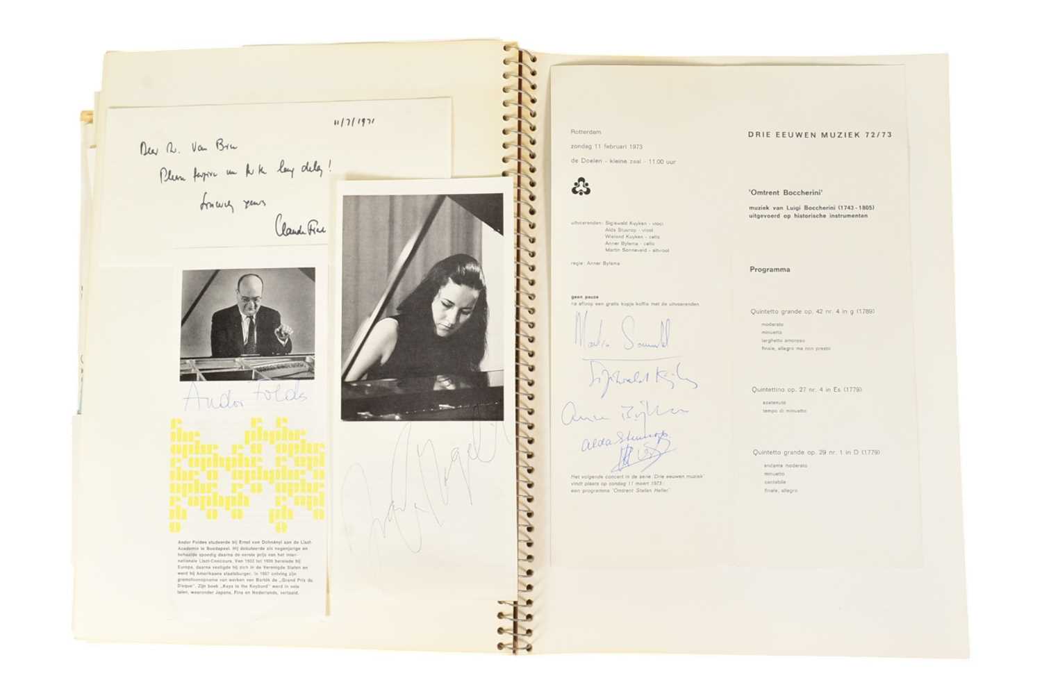 Lot 25 - MUSICIANS - LARGE ALBUM OF MID-CENTURY MUSICIAN AUTOGRAPHS