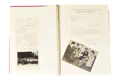 Lot 25 - MUSICIANS - LARGE ALBUM OF MID-CENTURY MUSICIAN AUTOGRAPHS