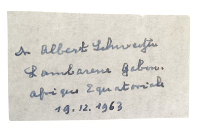 Lot 172 - POLYMATH / SCIENCE - ALBERT SCHWEITZER (D.1965) - AUTOGRAPH ON PAPER