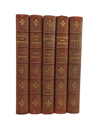 Lot 8 - BINDINGS:- AUSTEN, JANE. C1920 THE WORKS ROBERT RIVIERE EDITION IN FIVE VOLUMES