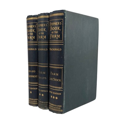 Lot 93 - FARMING. STEPHENS' BOOK OF THE FARM IN THREE VOLUMES FIFTH ED IN ORIG. CLOTH