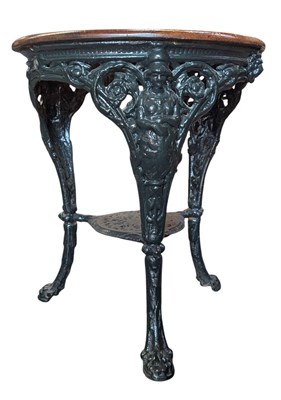 Lot 516 - BRITANNIA HEAVY CAST IRON & WOODEN TOP PUB / TAVERN TABLE