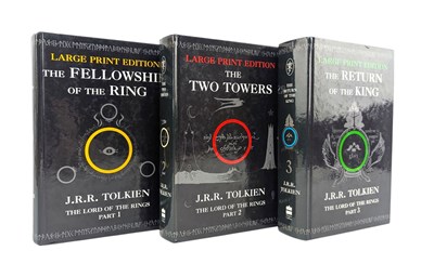 Lot 66 - TOLKIEN, J. R. R. 2002 THE LORD OF THE RINGS TRILOGY COMPLETE LARGE PRINT EDITION