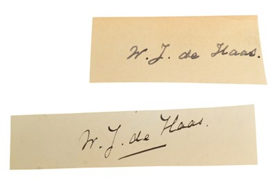 Lot 183 - SCIENCE - WANDER JOHANNES DE HAAS (D.1960) - TWO AUTOGRAPHS