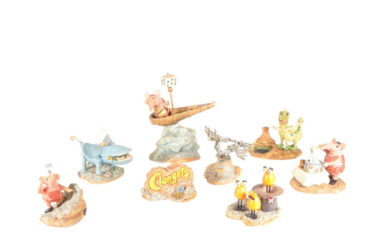 Lot 228 - ROBERT HARROP - THE CLANGERS - EIGHT 21ST CENTURY RESIN FIGURES